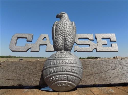 Case Implement Eagle Emblem, Cast Iron Advertising Sign Threshing Farm Machine