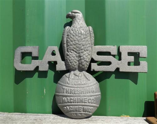 Case Implement Eagle Emblem, Cast Iron Advertising Sign Threshing Farm Machine X