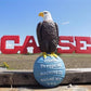 Case Implement Eagle Emblem, Painted Cast Iron Advertising Sign, Farm Machine