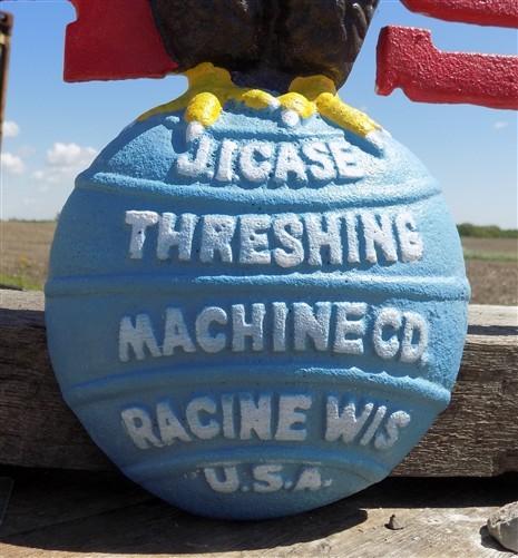 Case Implement Eagle Emblem, Painted Cast Iron Advertising Sign, Farm Machine