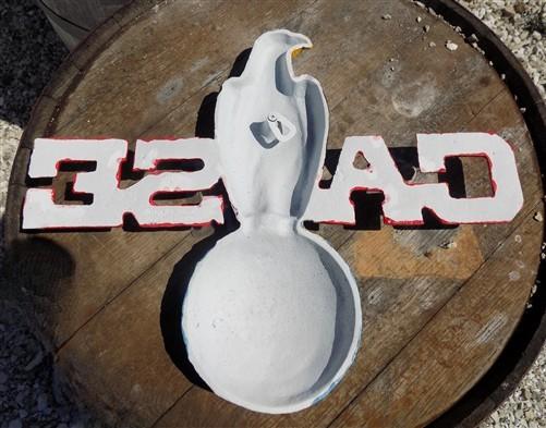 Case Implement Eagle Emblem, Painted Cast Iron Advertising Sign, Farm Machine