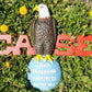 Case Implement Eagle Emblem, Painted Cast Iron Advertising Sign, Farm Machine