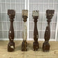 Balusters - 4 Vintage Brown Wood Balusters, Reclaimed Spindles, Architectural Salvage, J by The Old Grainery (Architectura...