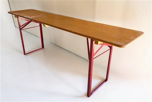 Beer Garden Table - Vintage German Beer Garden Table, Portable Industrial Wood Table, Dining, C94 by The Old Grainery (bee...