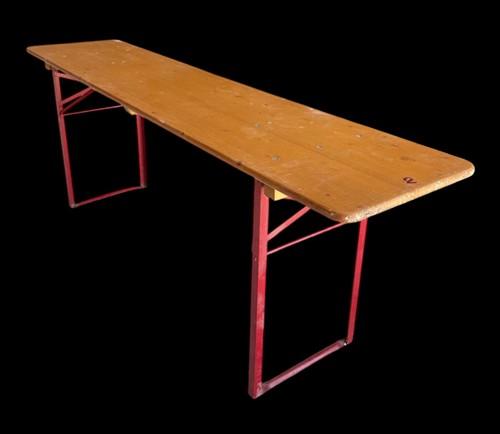 Beer Garden Table - Vintage German Beer Garden Table, Portable Industrial Wood Table, Dining, C95 by The Old Grainery (bee...