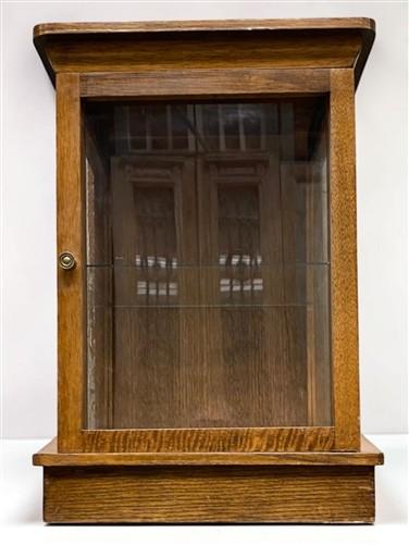 Jewelry > Jewelry Storage > Jewelry Boxes - Oak Countertop Showcase, Vintage Plexiglass Display Cabinet, Mission Craftsman...
