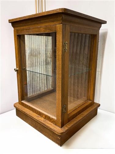 Jewelry > Jewelry Storage > Jewelry Boxes - Oak Countertop Showcase, Vintage Plexiglass Display Cabinet, Mission Craftsman...