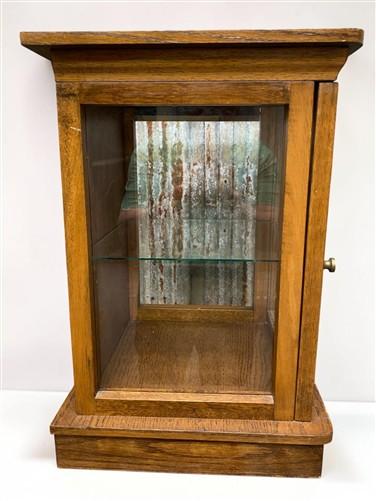 Jewelry > Jewelry Storage > Jewelry Boxes - Oak Countertop Showcase, Vintage Plexiglass Display Cabinet, Mission Craftsman...