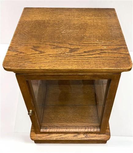 Jewelry > Jewelry Storage > Jewelry Boxes - Oak Countertop Showcase, Vintage Plexiglass Display Cabinet, Mission Craftsman...