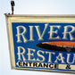Sign - Vintage Riverview Restaurant Lighted Sign Entrance Elevator Bridge Advertising by The Old Grainery (advertising sig...