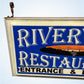 Sign - Vintage Riverview Restaurant Lighted Sign Entrance Elevator Bridge Advertising by The Old Grainery (advertising sig...
