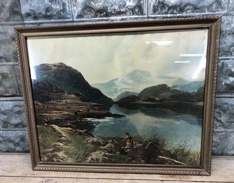 framed art - Sydney Rich Percy 1886 By the Waters of Mirror Lake Vintage Framed Art Print by The Old Grainery (1886, 31 in...