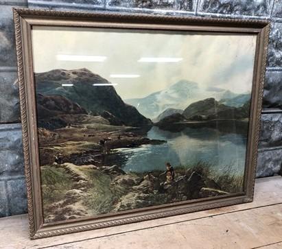 framed art - Sydney Rich Percy 1886 By the Waters of Mirror Lake Vintage Framed Art Print by The Old Grainery (1886, 31 in...