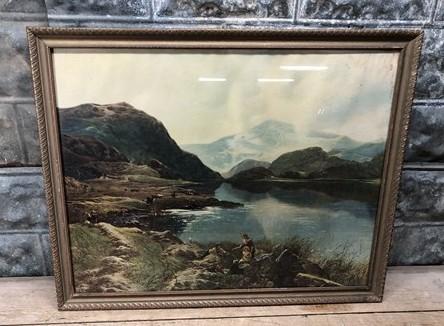 framed art - Sydney Rich Percy 1886 By the Waters of Mirror Lake Vintage Framed Art Print by The Old Grainery (1886, 31 in...