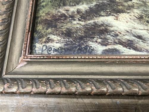 framed art - Sydney Rich Percy 1886 By the Waters of Mirror Lake Vintage Framed Art Print by The Old Grainery (1886, 31 in...