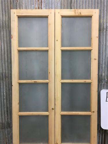 Door - French Double Door (36x80) 4 Pane Frosted Glass Door European Styled EM10 by The Old Grainery (antique doors, barn...