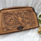 leather purse - Jo O Kay 60s 70s Hand Tooled Leather Floral Clutch Purse Handbag Vintage Bag by The Old Grainery (1960s 70...