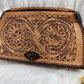 leather purse - Jo O Kay 60s 70s Hand Tooled Leather Floral Clutch Purse Handbag Vintage Bag by The Old Grainery (1960s 70...