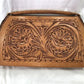 leather purse - Jo O Kay 60s 70s Hand Tooled Leather Floral Clutch Purse Handbag Vintage Bag by The Old Grainery (1960s 70...