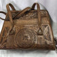 leather bag - Mexican Aztec Sun Calendar Hand Tooled Leather Purse Handbag Satchel Vintage Bag by The Old Grainery (aztec,...