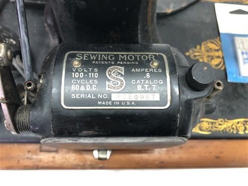 Sewing Machine - 1922 Singer Filigree Sewing Machine, Electric Model 99 Attachments Case Parts by The Old Grainery (1922,...