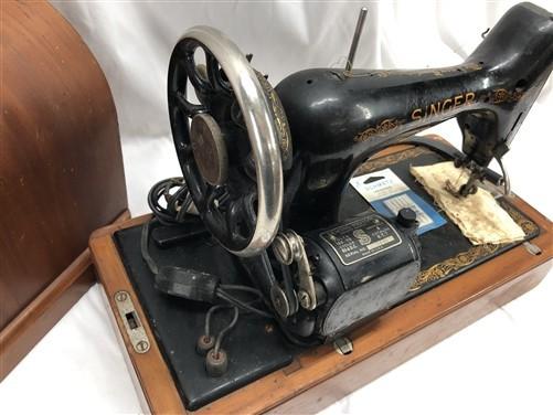 Sewing Machine - 1922 Singer Filigree Sewing Machine, Electric Model 99 Attachments Case Parts by The Old Grainery (1922,...