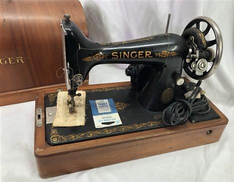 Sewing Machine - 1922 Singer Filigree Sewing Machine, Electric Model 99 Attachments Case Parts by The Old Grainery (1922,...