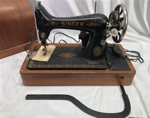 Sewing Machine - 1922 Singer Filigree Sewing Machine, Electric Model 99 Attachments Case Parts by The Old Grainery (1922,...
