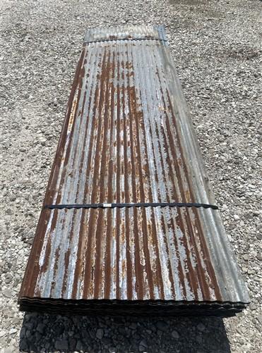 46 Sheets Reclaimed Barn Tin, 8' Corrugated Metal, 736 Sq Ft Salvage B11