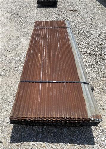 48 Sheets Reclaimed Barn Tin, 7' Corrugated Metal, 672 Sq Ft Salvage B12