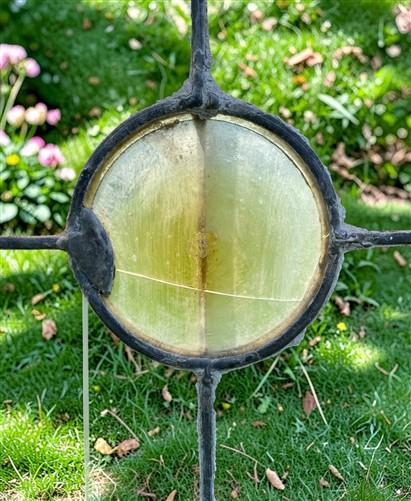 Antique Stained Glass Window, Panel Architectural Salvage Victorian Art Glass, A