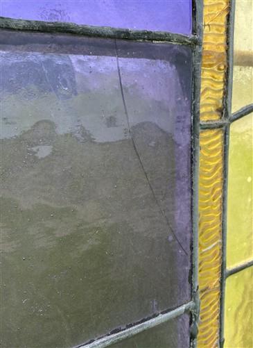 Antique Stained Glass Window, Panel Architectural Salvage Victorian Art Glass, B