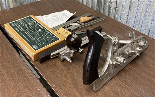 Wood Plane - Stanely No. 45 Combination Plane with Original Box and 23 Cutters, Vintage Tool by The Old Grainery