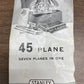 Wood Plane - Stanely No. 45 Combination Plane with Original Box and 23 Cutters, Vintage Tool by The Old Grainery