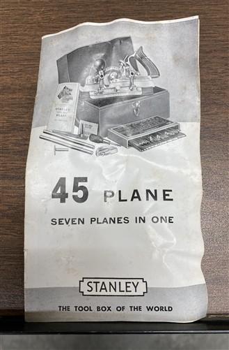 Wood Plane - Stanely No. 45 Combination Plane with Original Box and 23 Cutters, Vintage Tool by The Old Grainery
