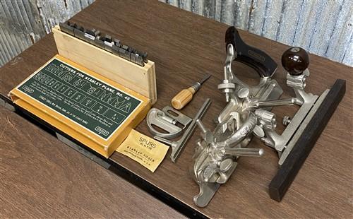 Wood Plane - Stanely No. 45 Combination Plane with Original Box and 23 Cutters, Vintage Tool by The Old Grainery