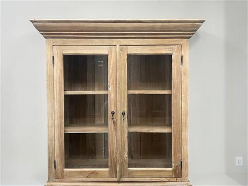 Curved Door 6'10" Natural Kitchen Cabinet, Kitchen Storage, Pantry Cupboard, C