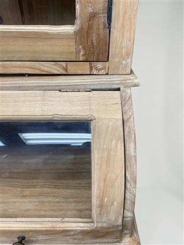 Curved Door 6'10" Natural Kitchen Cabinet, Kitchen Storage, Pantry Cupboard, C