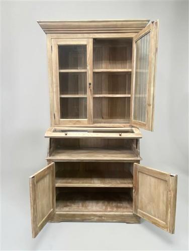 Curved Door 6'10" Natural Kitchen Cabinet, Kitchen Storage, Pantry Cupboard, C