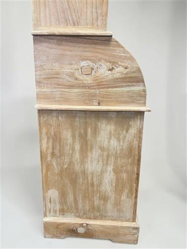 Curved Door 6'10" Natural Kitchen Cabinet, Kitchen Storage, Pantry Cupboard, C