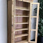 Library Bookcase, 2 Door Natural Display Case, Showcase, Kitchen Cabinet, E