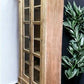 Library Bookcase, 2 Door Natural Display Case, Showcase, Kitchen Cabinet, E