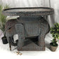 Wicker Elephant End Side Table, Vintage Braided Rattan Plant Stand Boho Chic A
