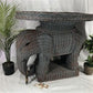 Wicker Elephant End Side Table, Vintage Braided Rattan Plant Stand Boho Chic A