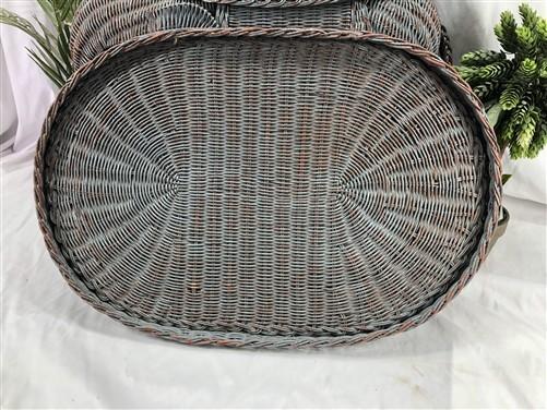 Wicker Elephant End Side Table, Vintage Braided Rattan Plant Stand Boho Chic A