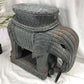 Wicker Elephant End Side Table, Vintage Braided Rattan Plant Stand Boho Chic A