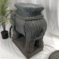 Wicker Elephant End Side Table, Vintage Braided Rattan Plant Stand Boho Chic A