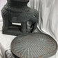 Wicker Elephant End Side Table, Vintage Braided Rattan Plant Stand Boho Chic B