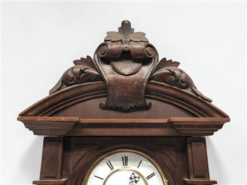 Ornate Wall Clock, Antique Hanging Vienna Regulator Style Timepiece w/Key