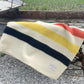 1960s Polar Star Blanket, Vintage JcPenney 100% Wool Golden Dawn 4 Stripe Cover